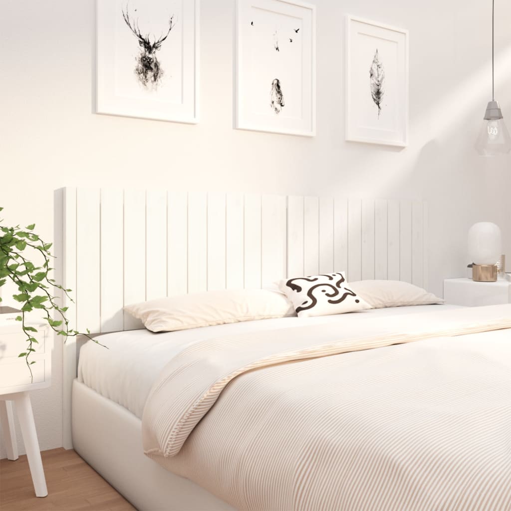 vidaXL Čelo postele bílé 205,5 x 4 x 100 cm masivní borovice