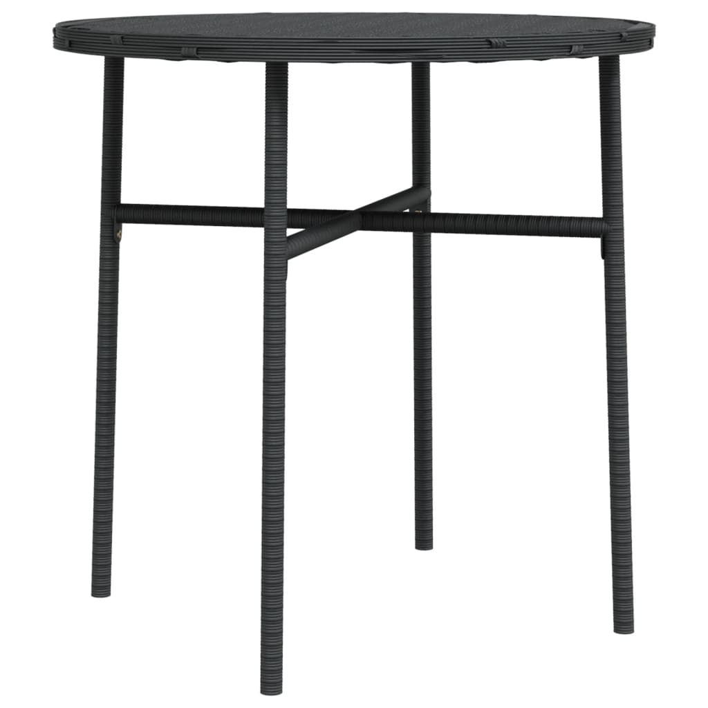 vidaXL Čajový stolek černý 45 cm polyratan