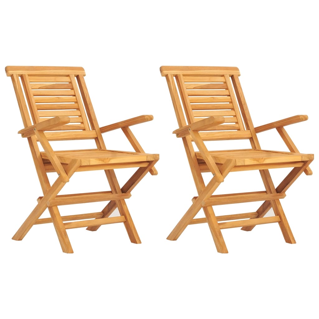 vidaXL Skládací zahradní židle 2 ks 56x63x90 cm masivní teakové dřevo