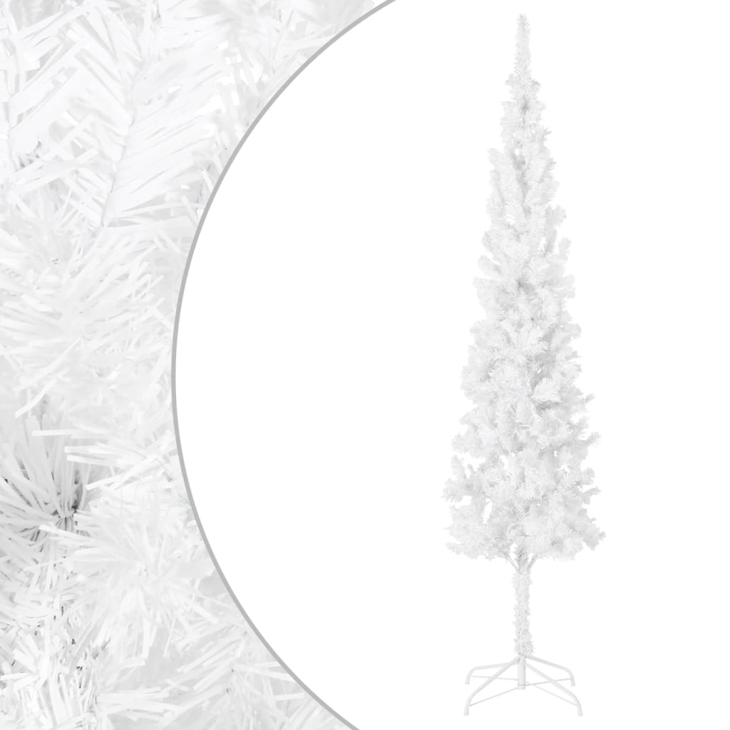vidaXL Úzký vánoční stromek bílý 210 cm