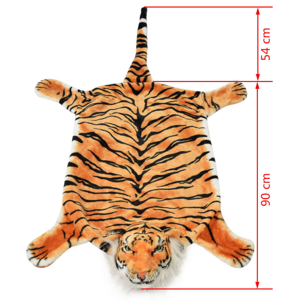 vidaXL Plyšový koberec tygr 144 cm hnědý