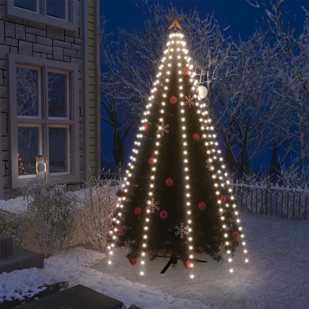 vidaXL Světelná síť na vánoční stromek 250 studených bílých LED 250 cm