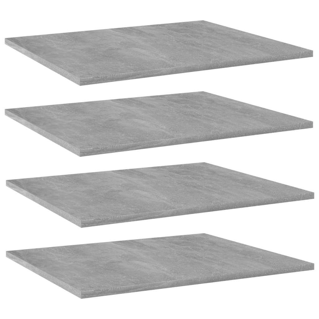 vidaXL Přídavné police 4 ks betonově šedé 60 x 50 x 1,5 cm dřevotříska