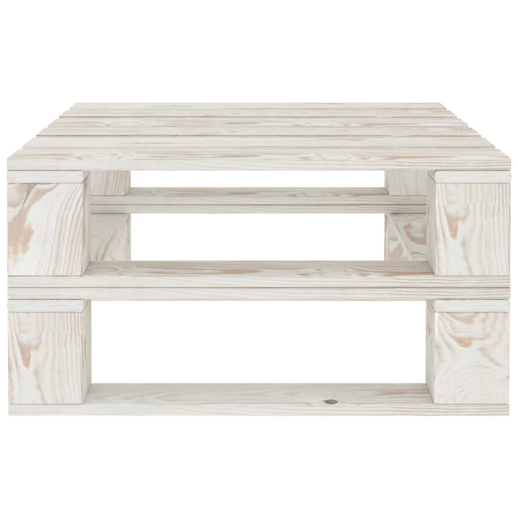 vidaXL Zahradní stolek z palet bílý dřevo
