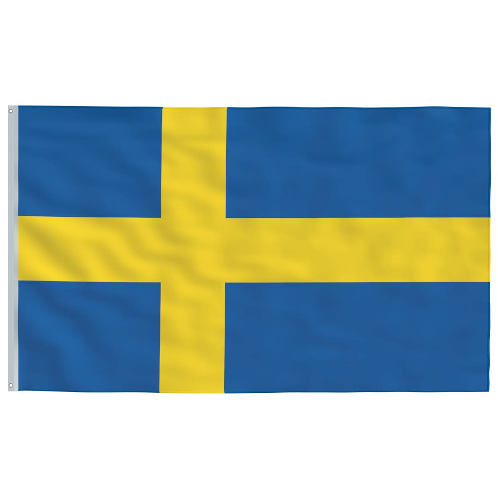 vidaXL Švédská vlajka a stožár hliník 4 m
