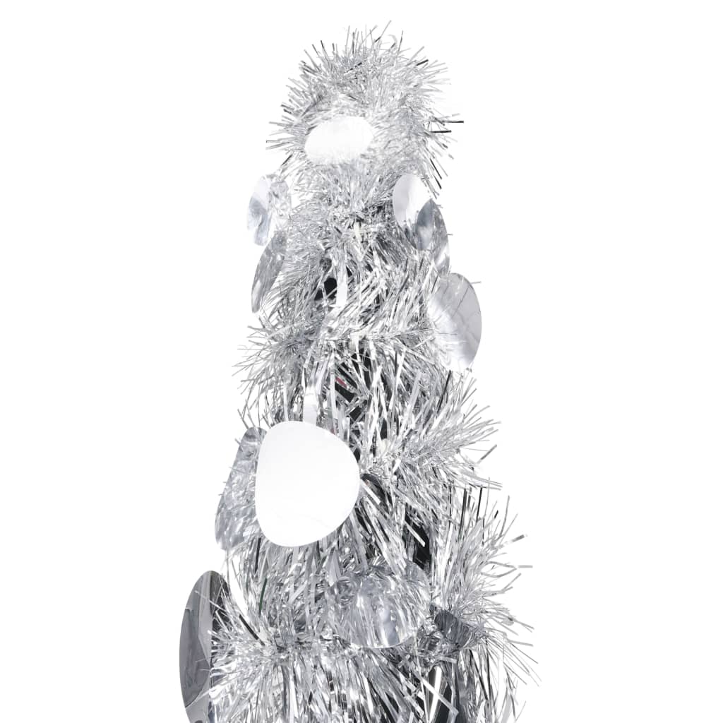 vidaXL Pop-up umělý vánoční stromek stříbrný 150 cm PET