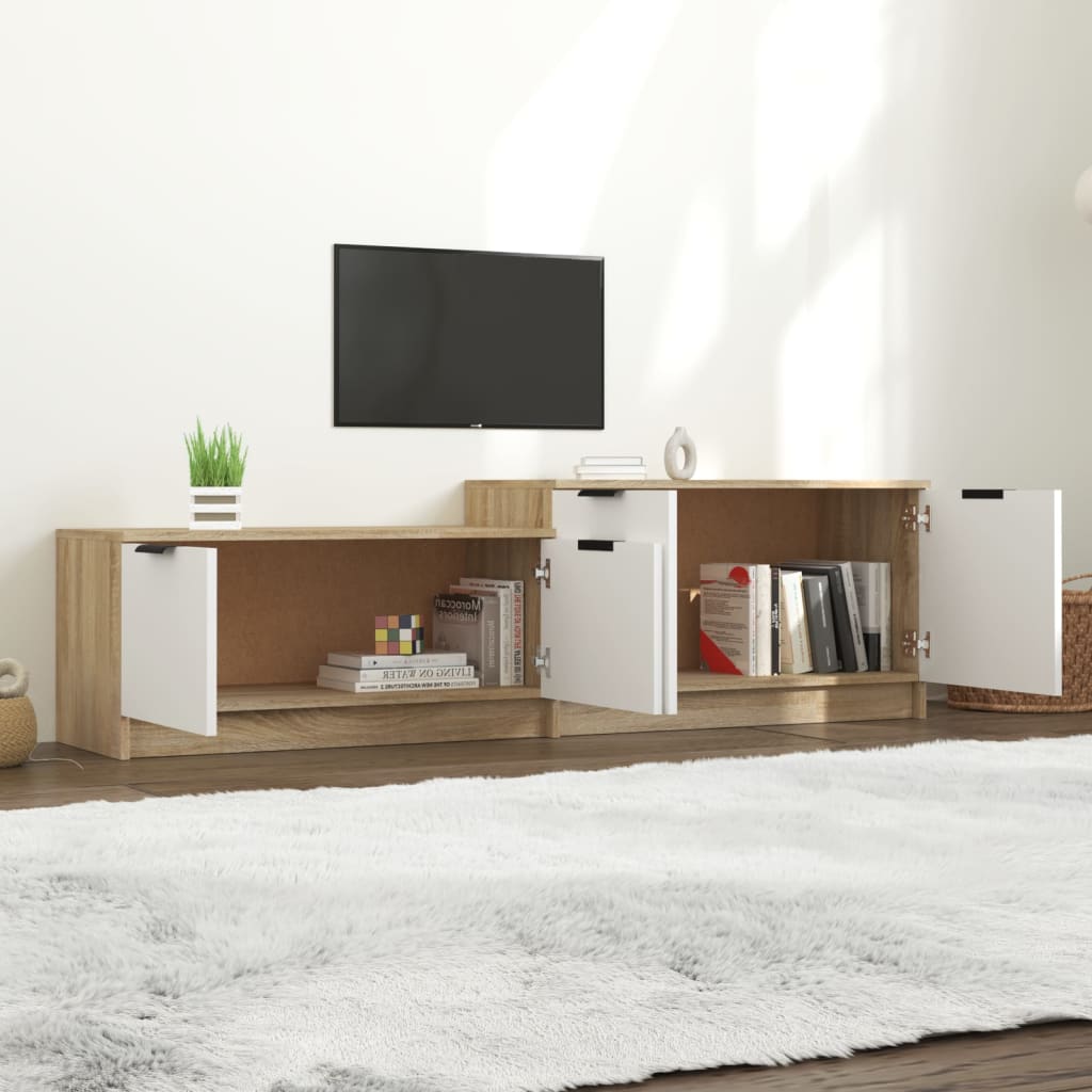 vidaXL TV skříňka bílá a dub sonoma 158,5x36x45 cm kompozitní dřevo