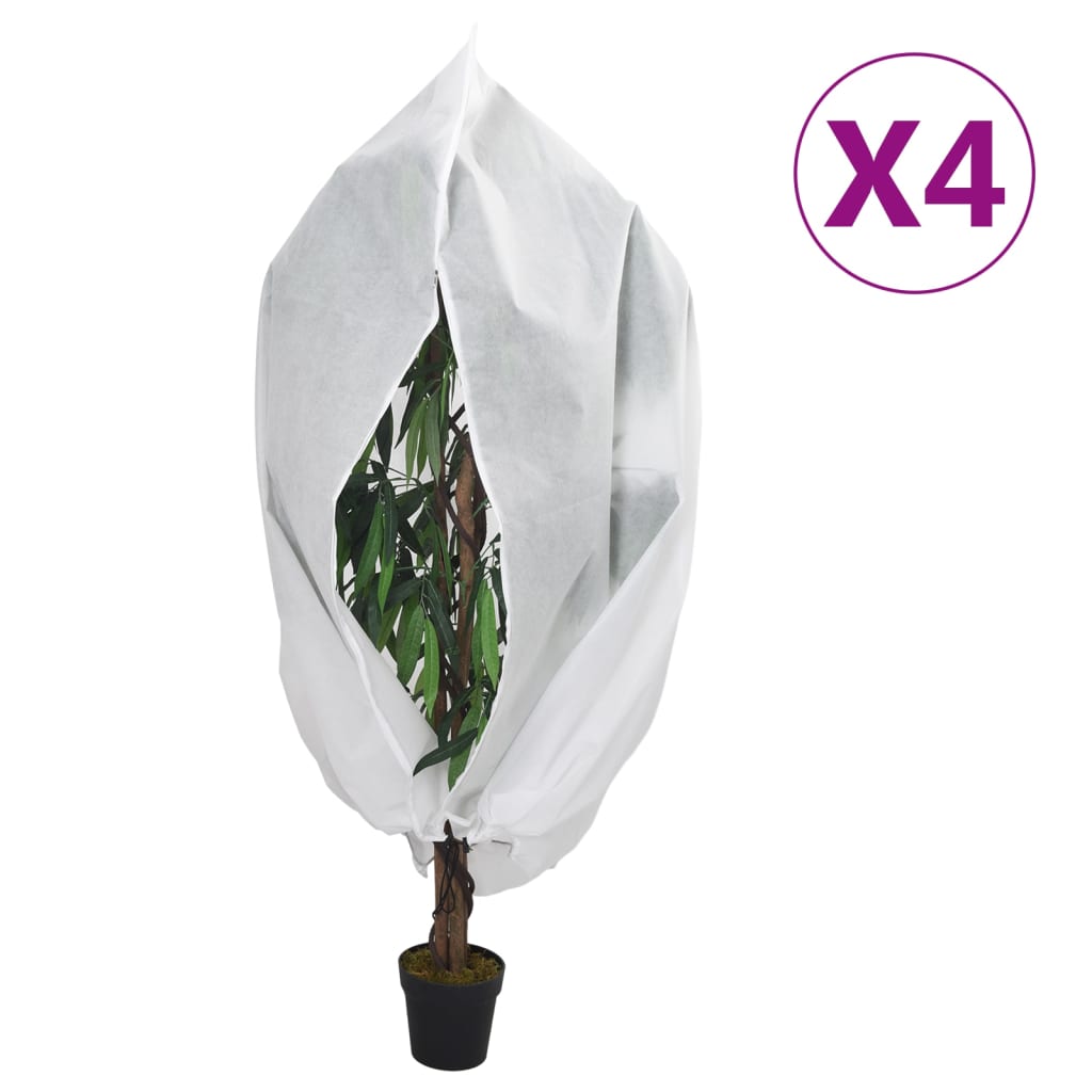 vidaXL Ochranné návleky na rostliny na zip 4 ks 70 g/m² 1 x 1,55 m