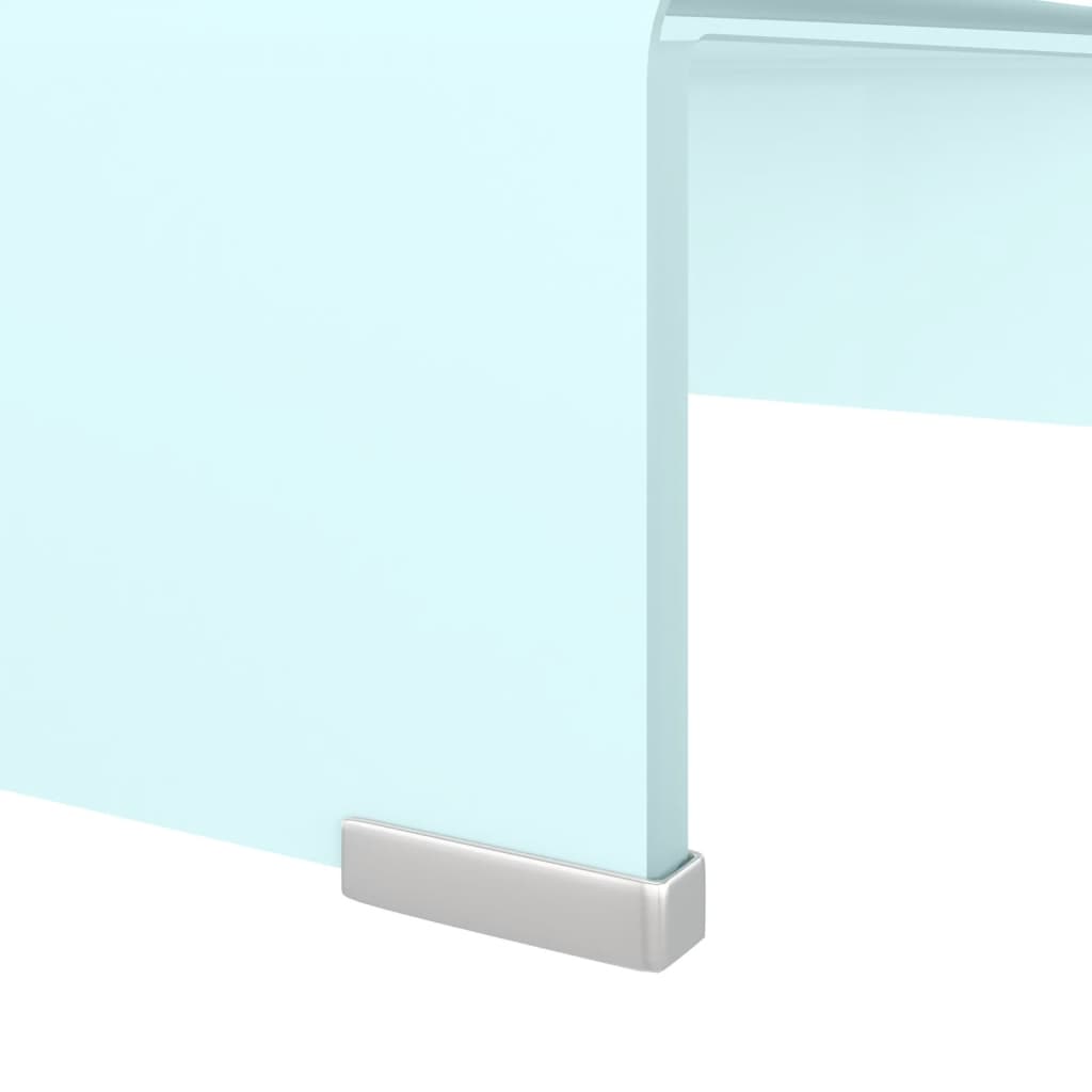 vidaXL TV stolek/podstavec na monitor sklo bílá 40x25x11 cm
