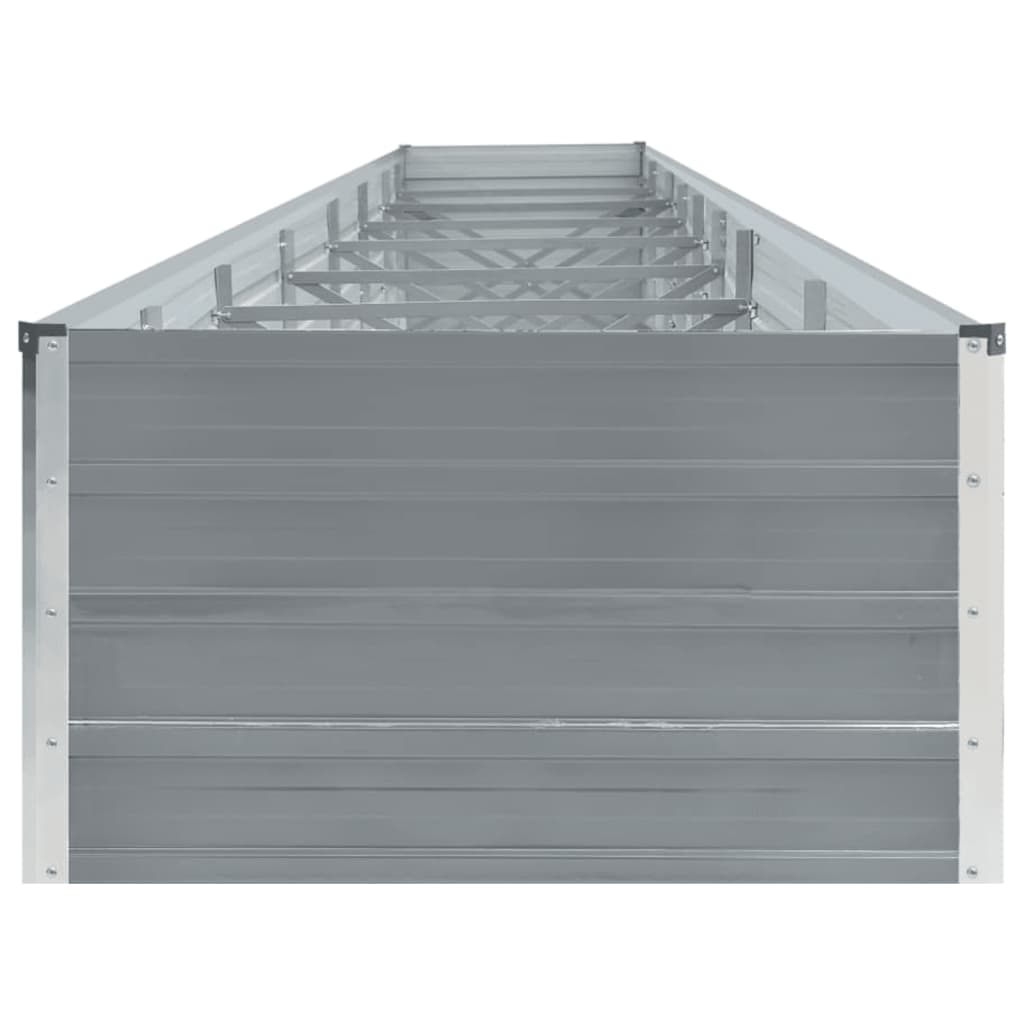 vidaXL Vyvýšený záhon pozinkovaná ocel 600 x 80 x 45 cm šedý