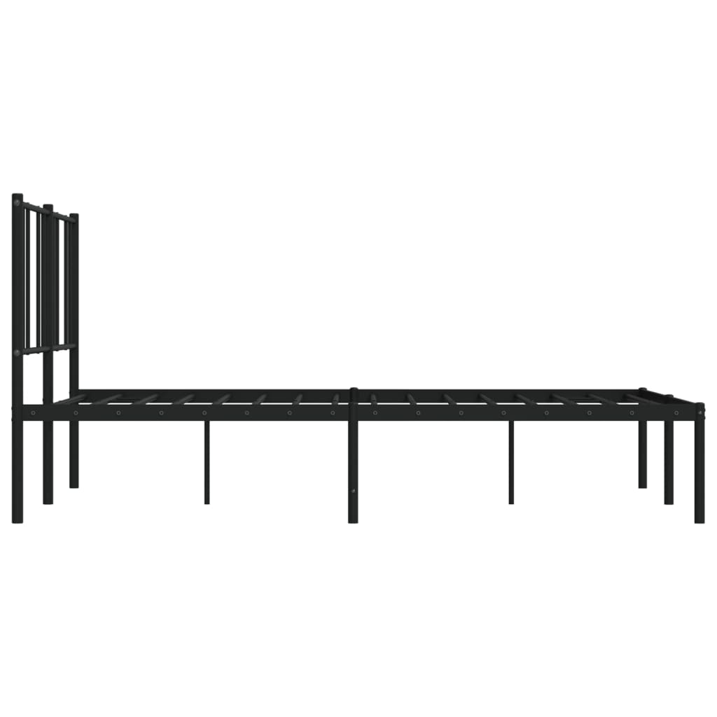 vidaXL Kovový rám postele s čelem černý 120 x 200 cm