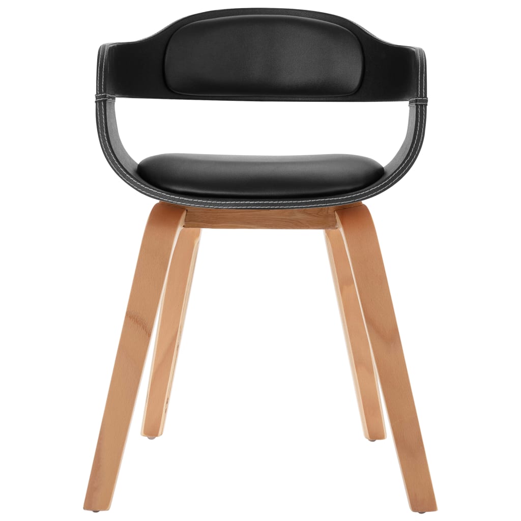 vidaXL Jídelní židle černá umělá kůže a ohýbané dřevo