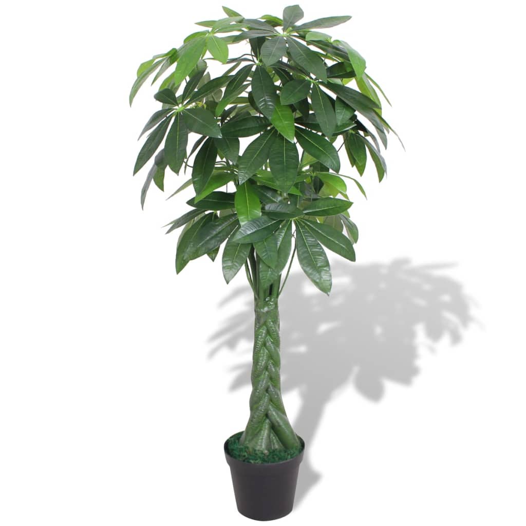 vidaXL Umělá rostlina pachira s květináčem 145 cm zelená