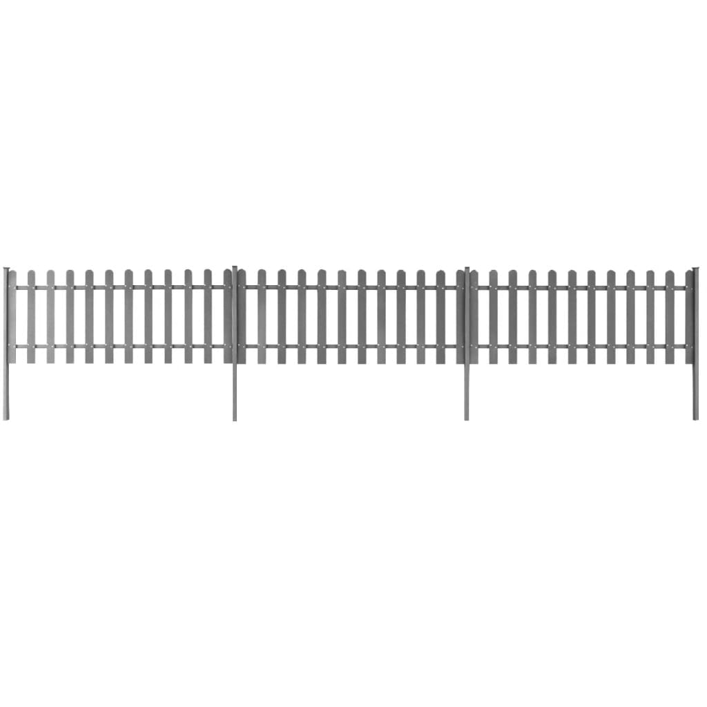 vidaXL Laťkový plot se sloupky 3 ks WPC 600 x 80 cm