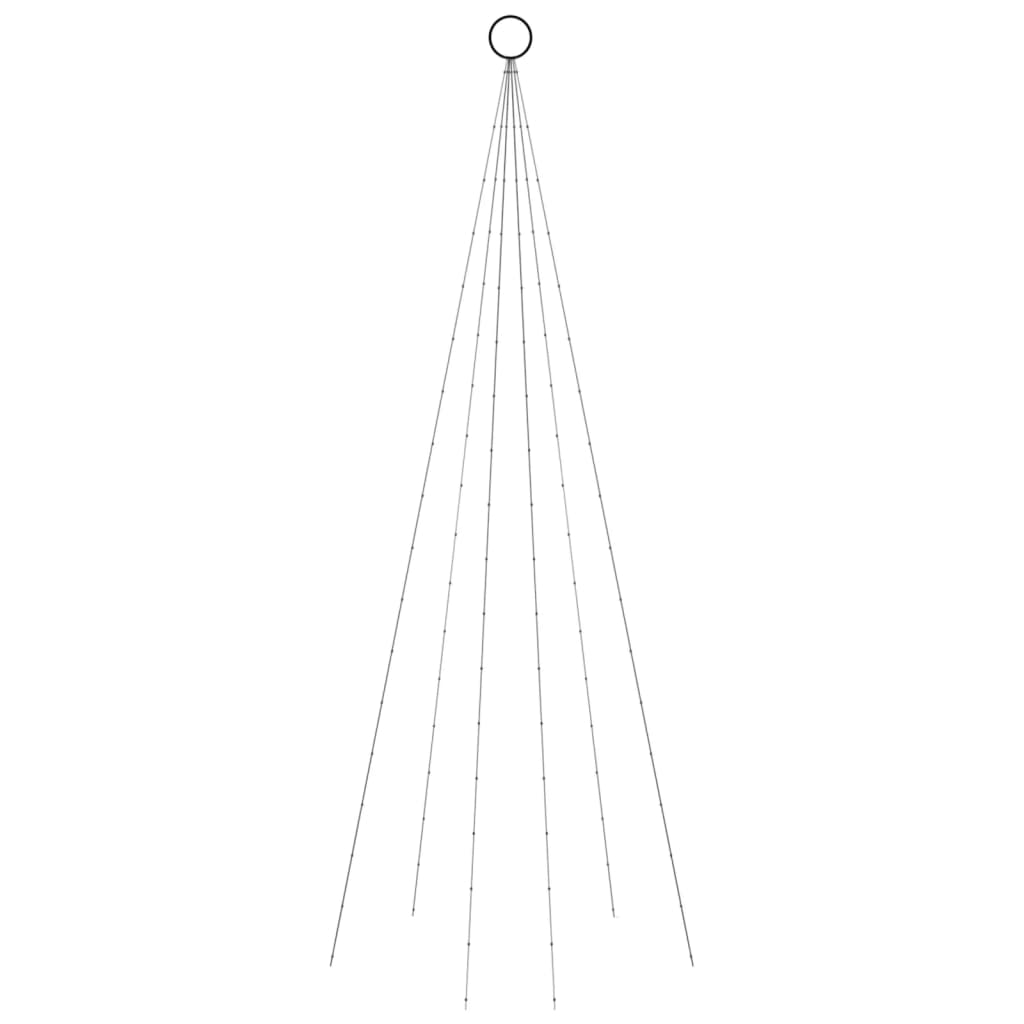 vidaXL Vánoční stromek na stožár 108 teple bílých LED diod 180 cm