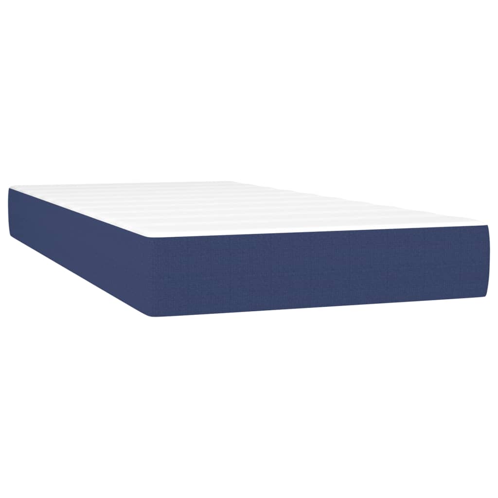vidaXL Box spring postel s matrací modrá 90x190 cm textil