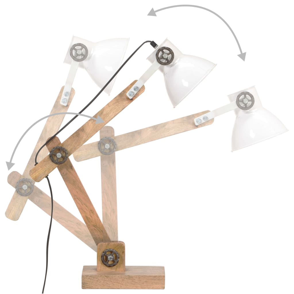 vidaXL Industriální stolní lampa bílá kulatá 58 x 18 x 90 cm E27