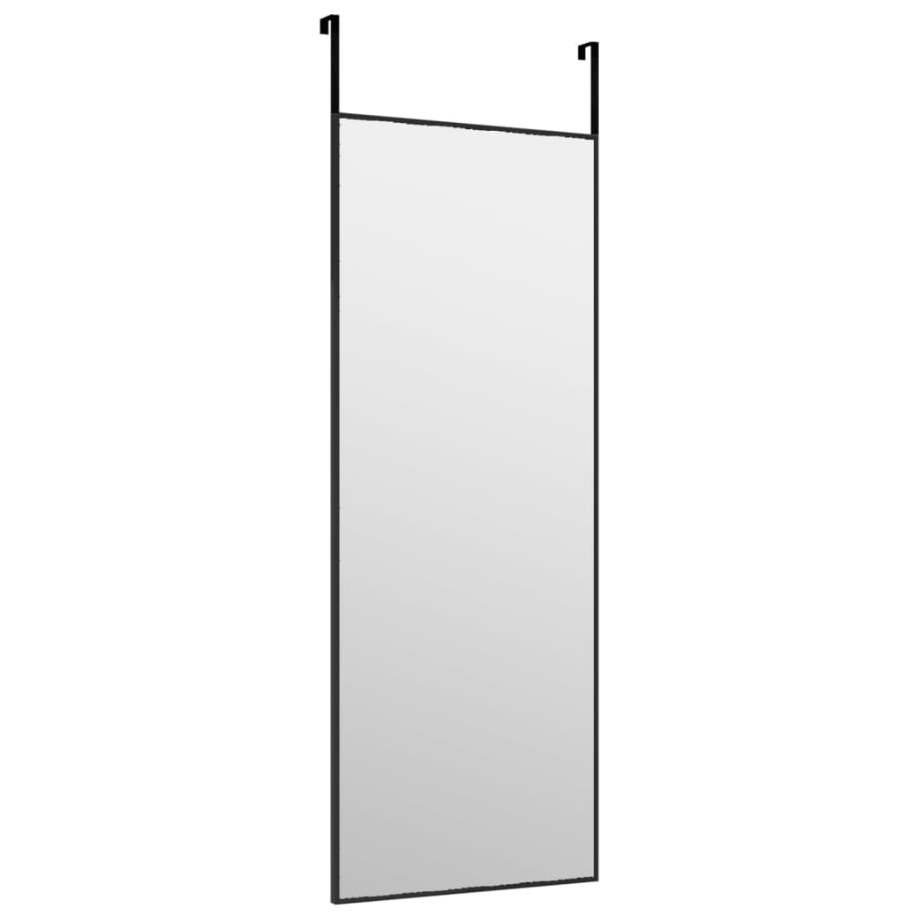 vidaXL Zrcadlo na dveře černé 30 x 80 cm sklo a hliník