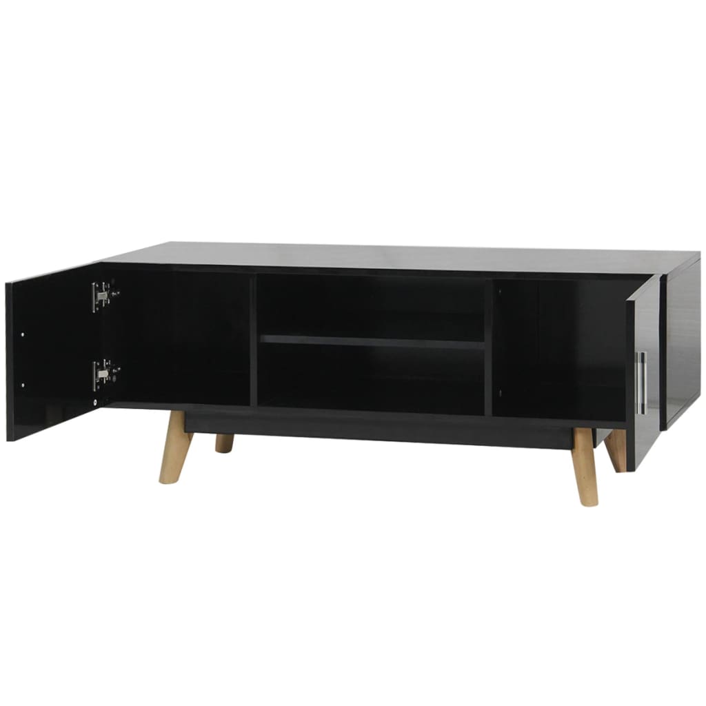 vidaXL Vysoce lesklý TV stolek černý 120 x 40 x 46 cm MDF
