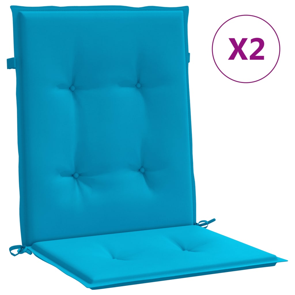 vidaXL Podušky na židli nízké opěradlo 2 ks modré 100x50x3 cm oxford