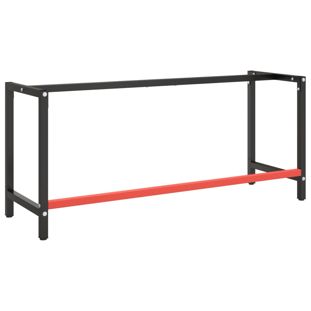 vidaXL Rám pracovního stolu matně černý a matně červený 180x57x79 cm