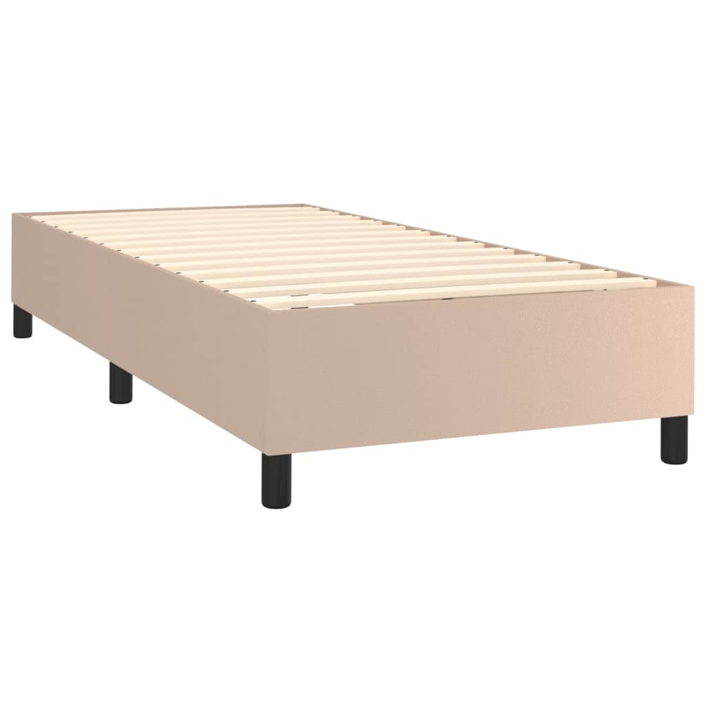 vidaXL Box spring postel matrace a LED cappuccino 80x200 cm umělá kůže