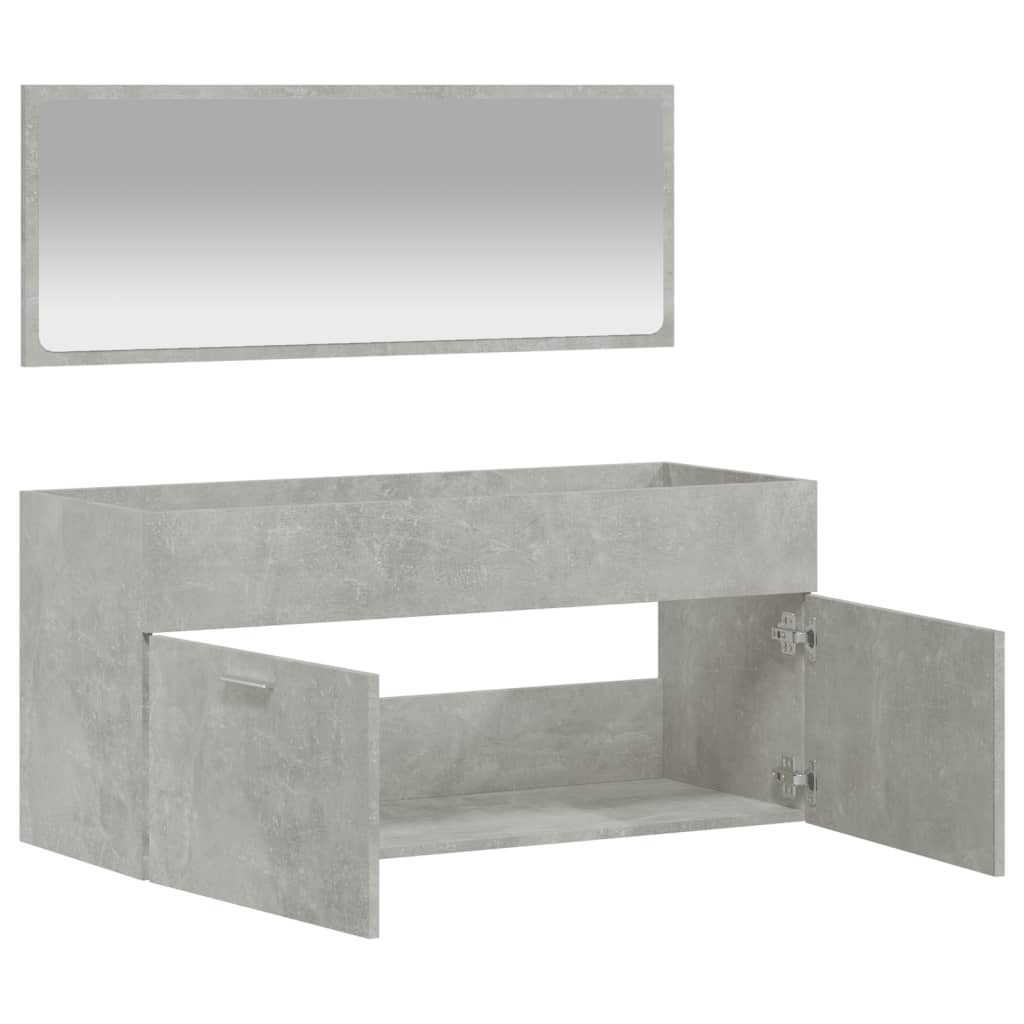vidaXL Koupelnová skříňka se zrcadlem betonově šedá kompozitní dřevo