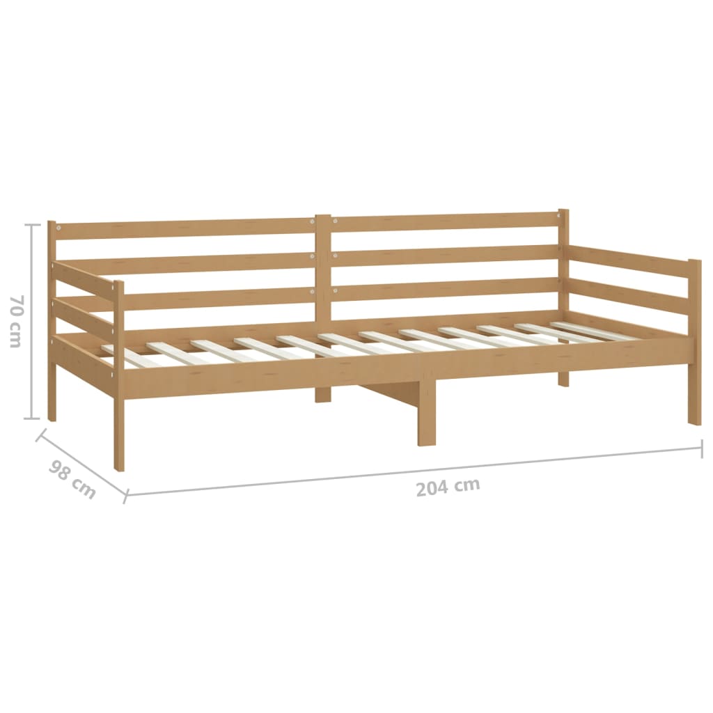 vidaXL Denní postel se zásuvkami 90x200 cm medová masivní borové dřevo