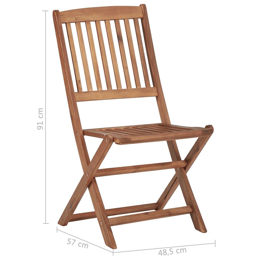 vidaXL Skládací venkovní židle 6 ks masivní akáciové dřevo