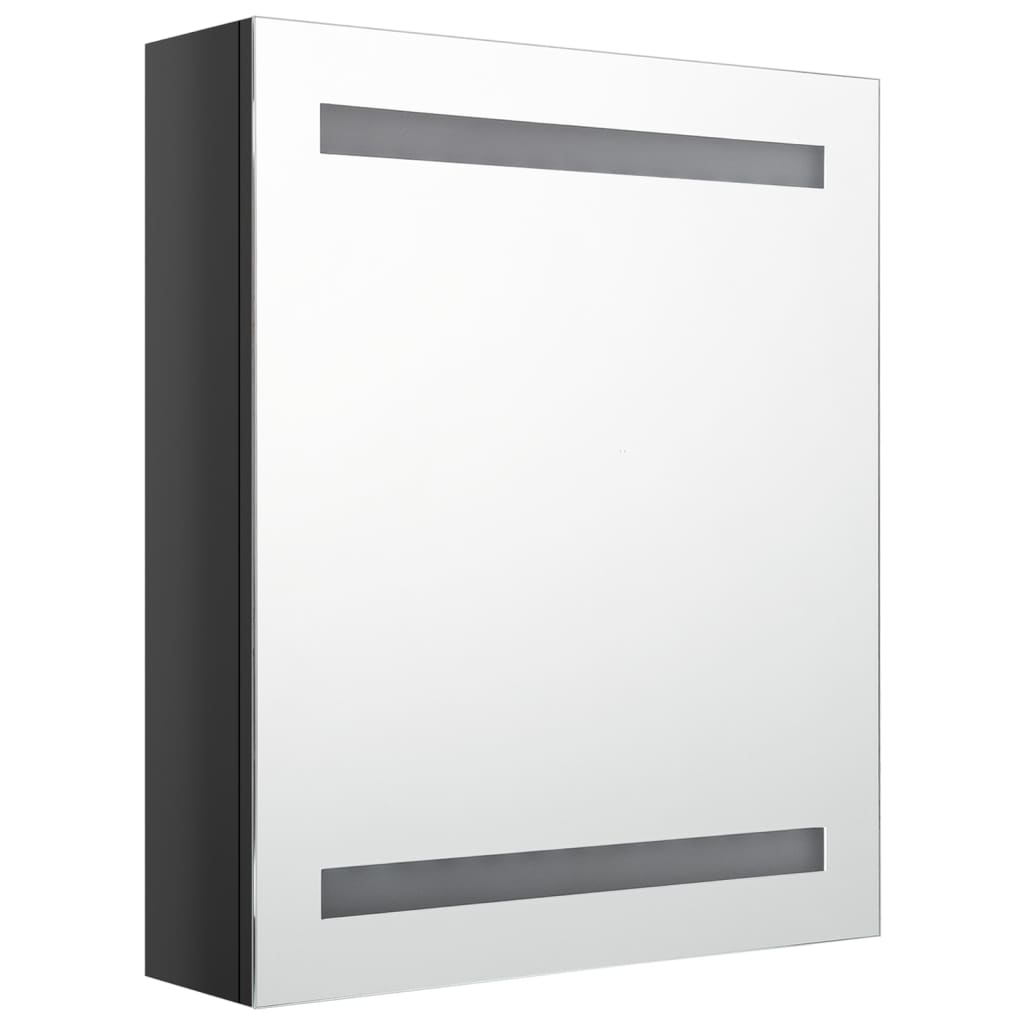 vidaXL LED koupelnová skříňka se zrcadlem zářivě černá 50 x 14 x 60 cm