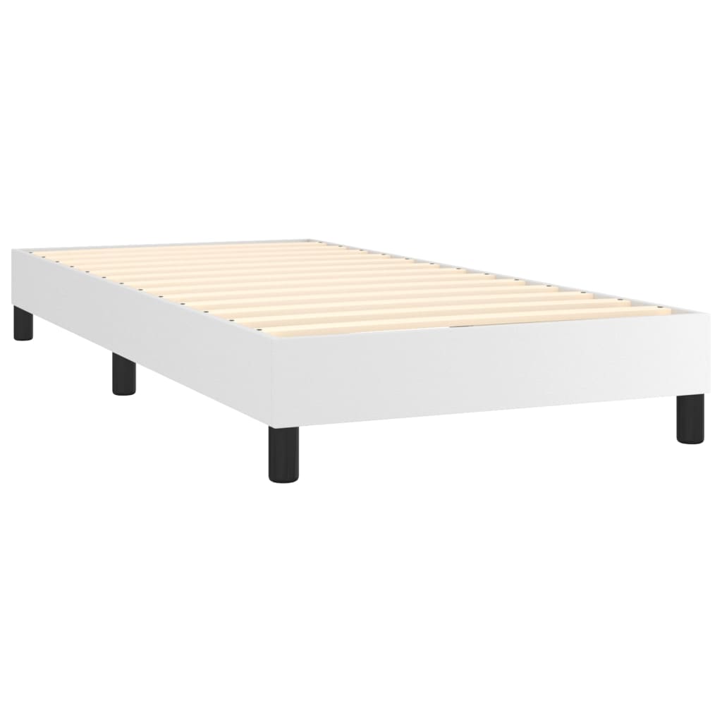 vidaXL Box spring postel s matrací bílá 80 x 200 cm umělá kůže
