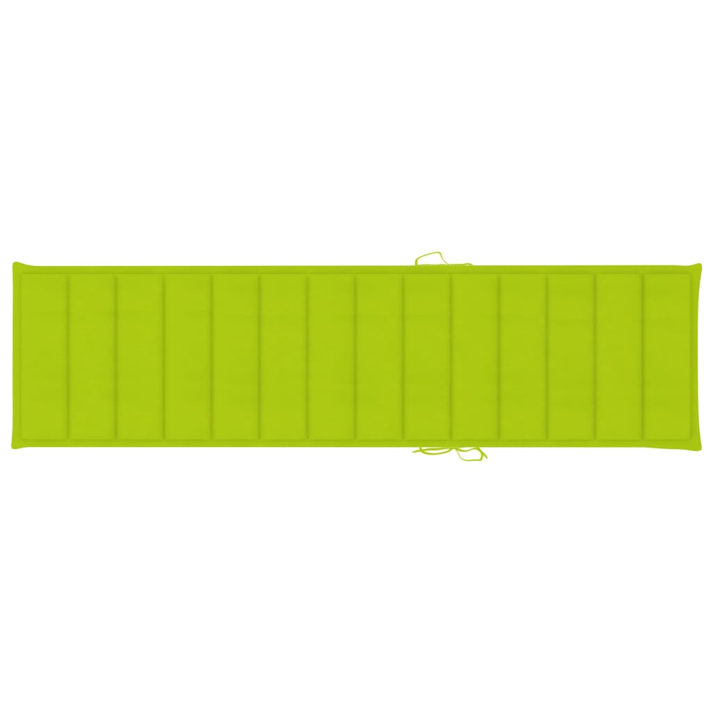 vidaXL Zahradní lehátko s jasně zelenou poduškou masivní teak