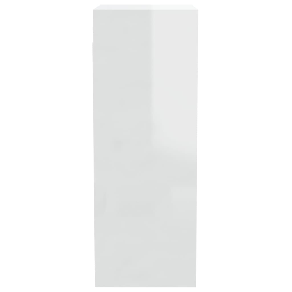 vidaXL Nástěnná skříňka lesklá bílá 34,5x32,5x90 cm kompozitní dřevo