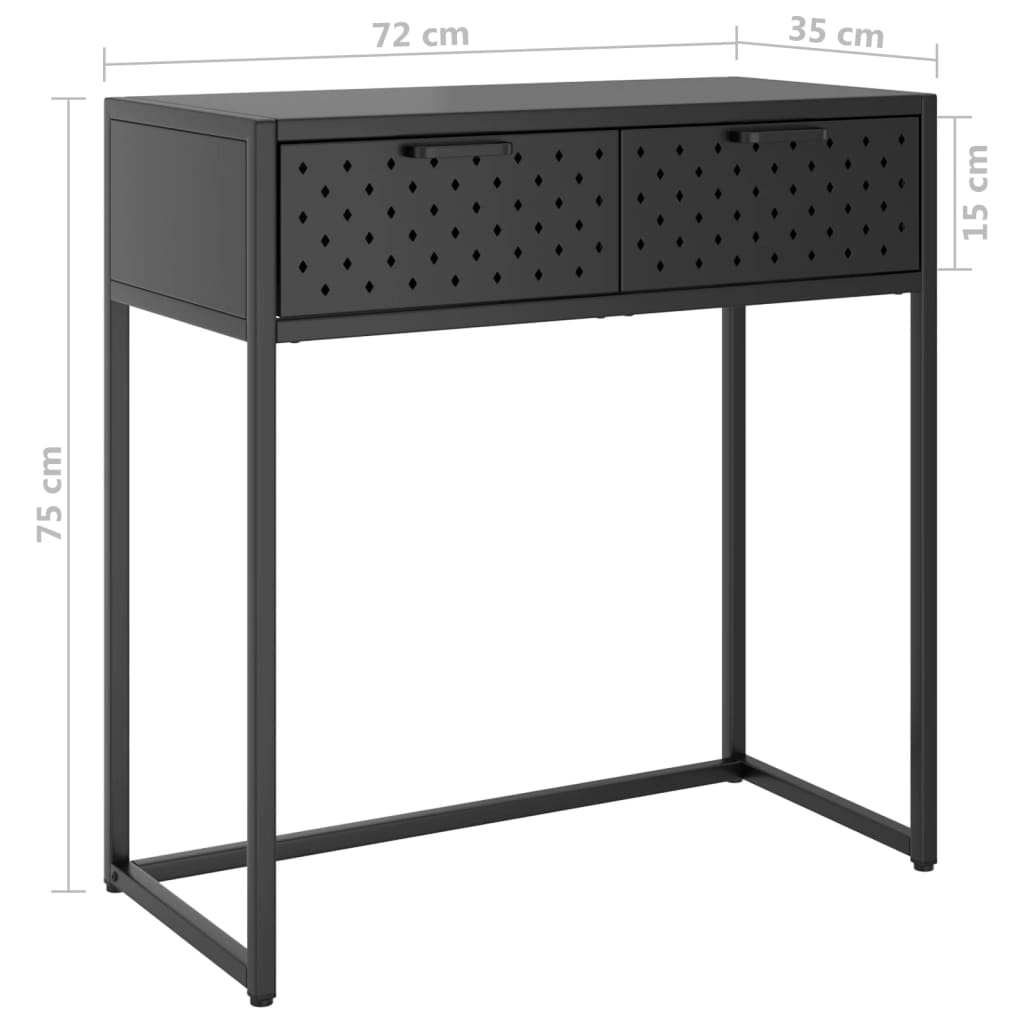 vidaXL Konzolový stolek antracitový 72 x 35 x 75 cm ocel