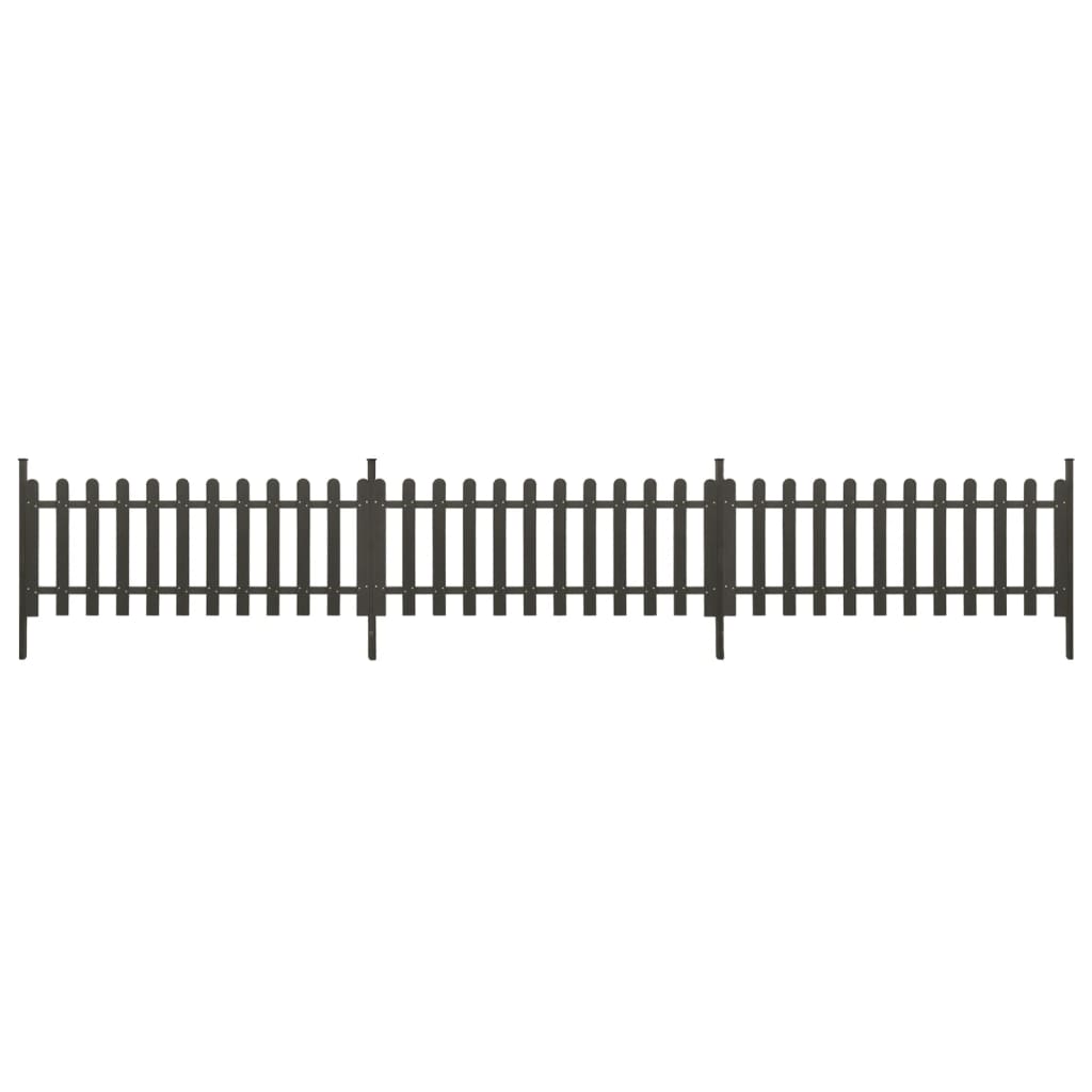 vidaXL Laťkový plot se sloupky 3 ks WPC 614 x 80 cm