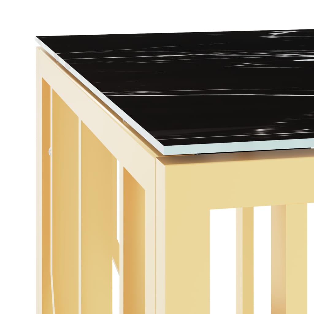 vidaXL Konferenční stolek zlatý 110 x 45 x 45 cm nerezová ocel a sklo