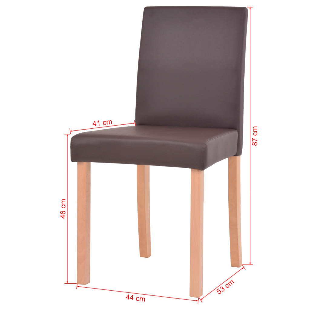 vidaXL 5dílná sada jídelního stolu a židlí, umělá kůže a dub, hnědá