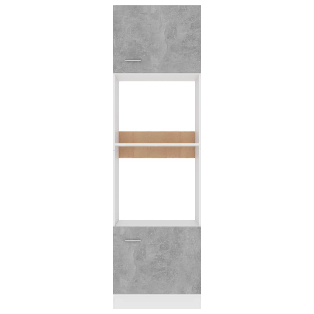 vidaXL Skříňka na mikrovlnku betonově šedá 60x57x207 cm dřevotříska