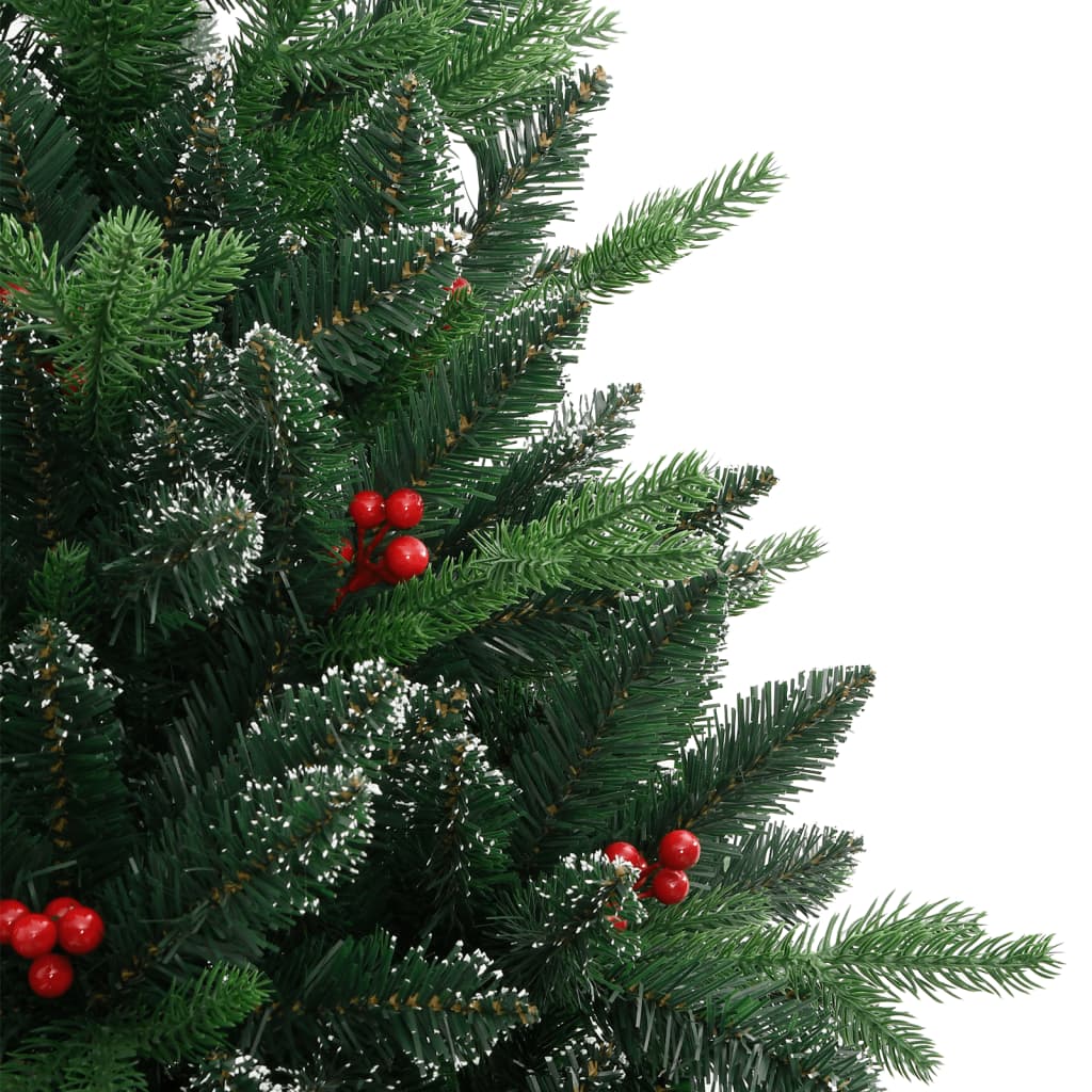 vidaXL Umělý sklápěcí vánoční stromek s červenými bobulemi 180 cm