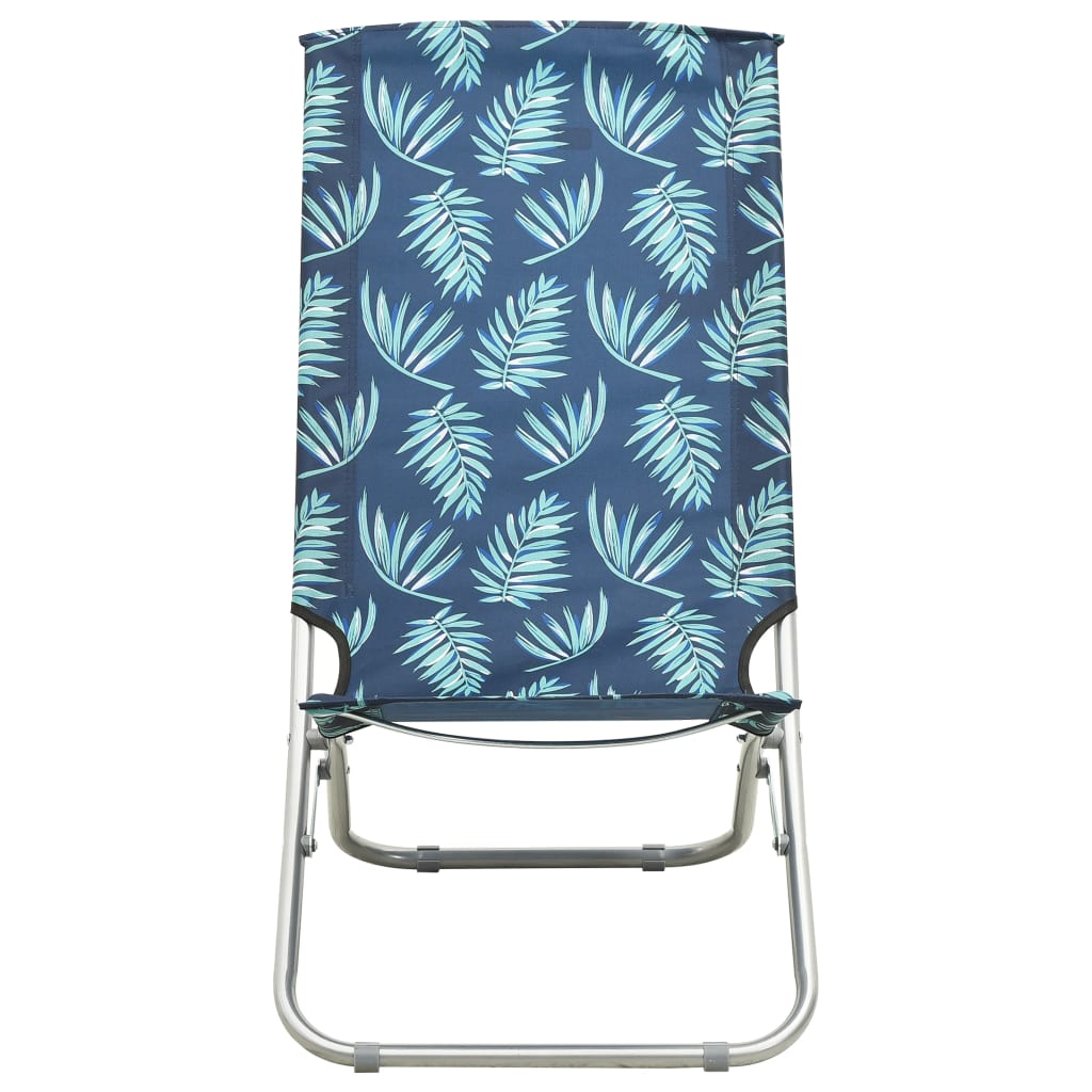 vidaXL Skládací plážové židle 2 ks s potiskem listů textil