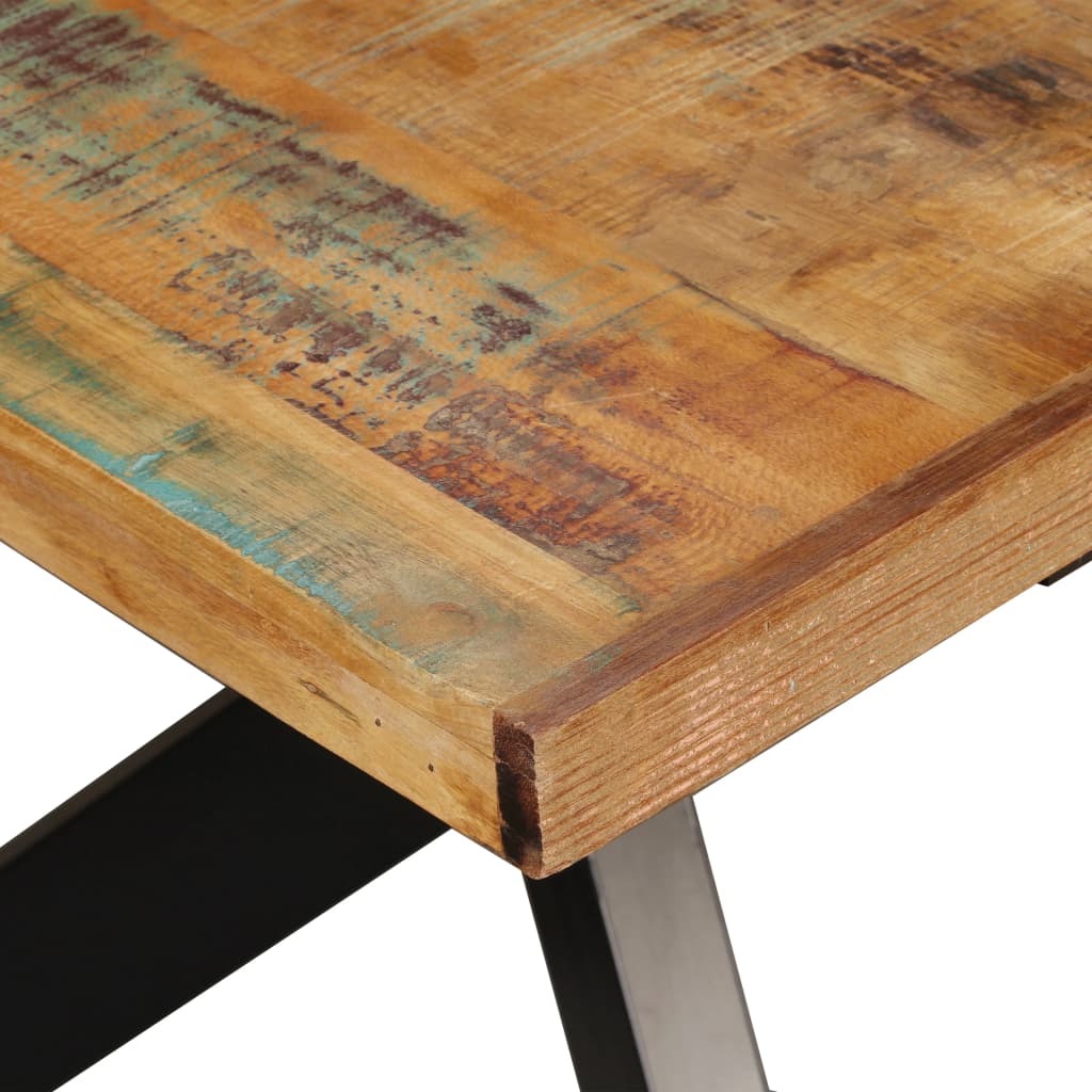vidaXL Jídelní stůl masivní recyklované dřevo ocelový kříž 180 cm