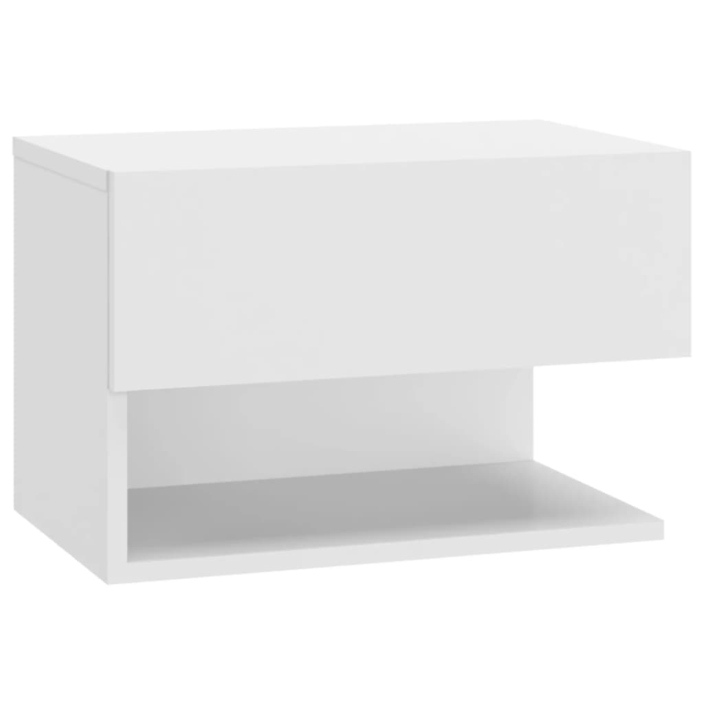 vidaXL Nástěnný noční stolek bílý s vysokým leskem
