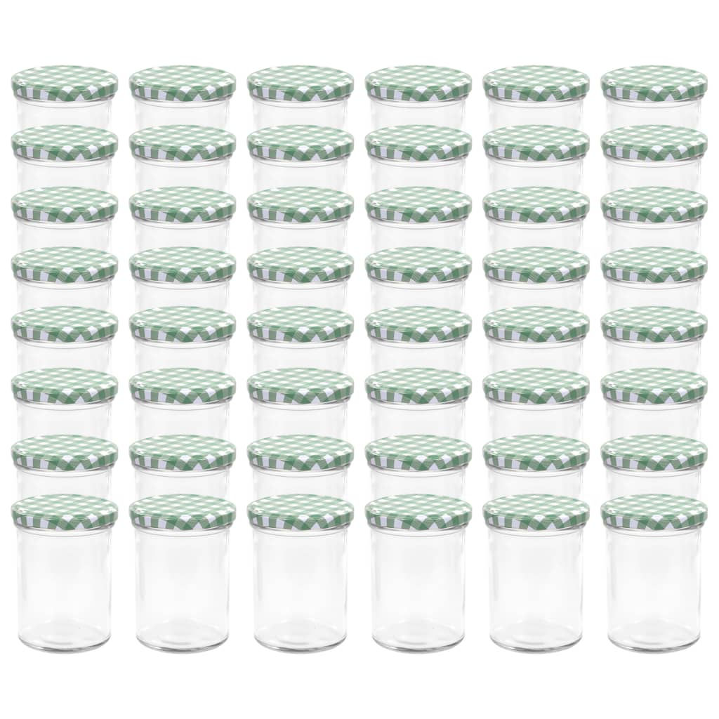 vidaXL Zavařovací sklenice se zelenobílými víčky 48 ks 400 ml