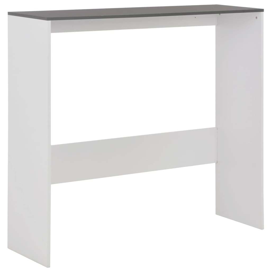 vidaXL Barový stůl se 2 stolními deskami bílý a šedý 130 x 40 x 120 cm