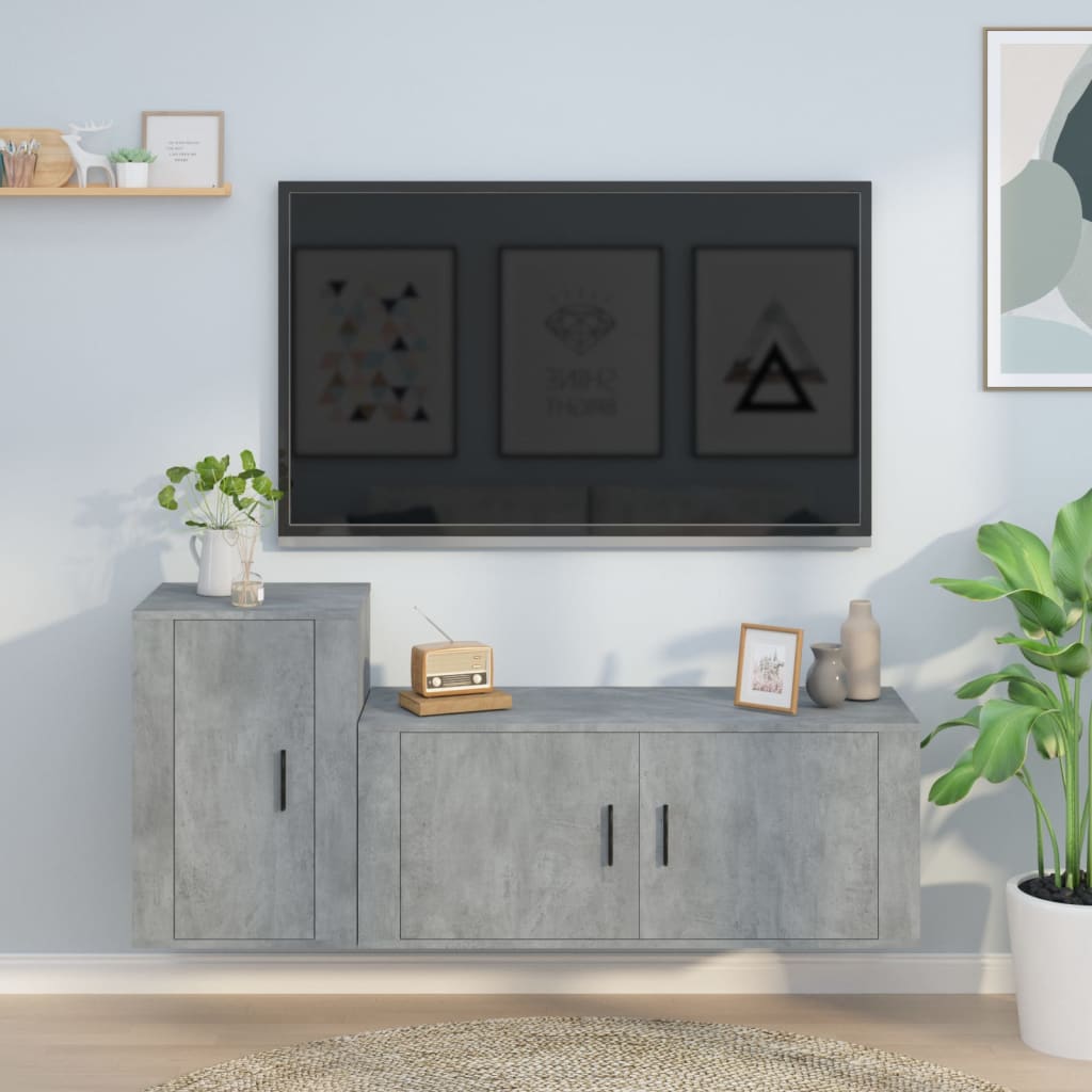 vidaXL 2dílný set TV skříněk betonově šedý kompozitní dřevo