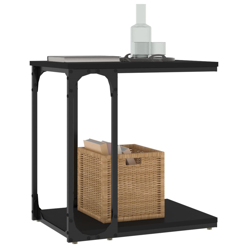 vidaXL Odkládací stolek černý 50 x 35 x 52 cm kompozitní dřevo