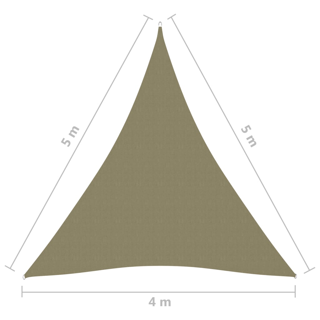 vidaXL Stínící plachta oxfordská látka trojúhelníková 4x5x5 m béžová