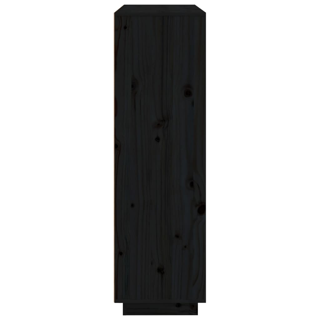 vidaXL Komoda černá 110,5 x 35 x 117 cm masivní borové dřevo