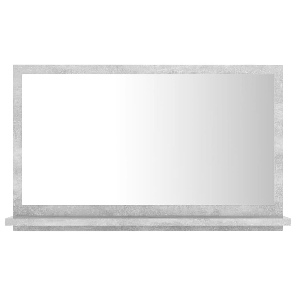 vidaXL Koupelnové zrcadlo betonově šedé 60 x 10,5 x 37 cm dřevotříska