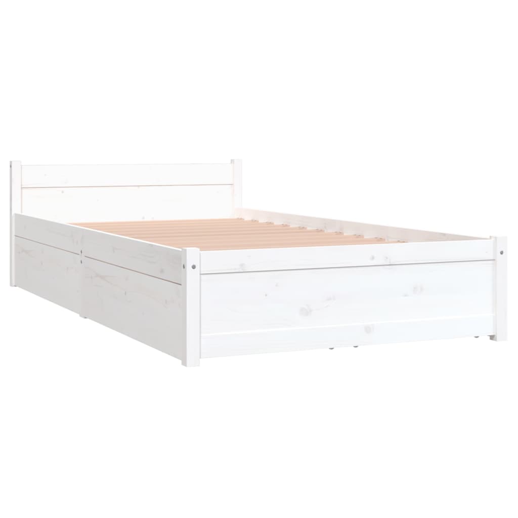 vidaXL Rám postele se zásuvkami bílý 90 x 190 cm Single